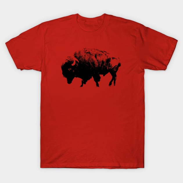 American Bison Digital Photo Art T-Shirt by Annalaven